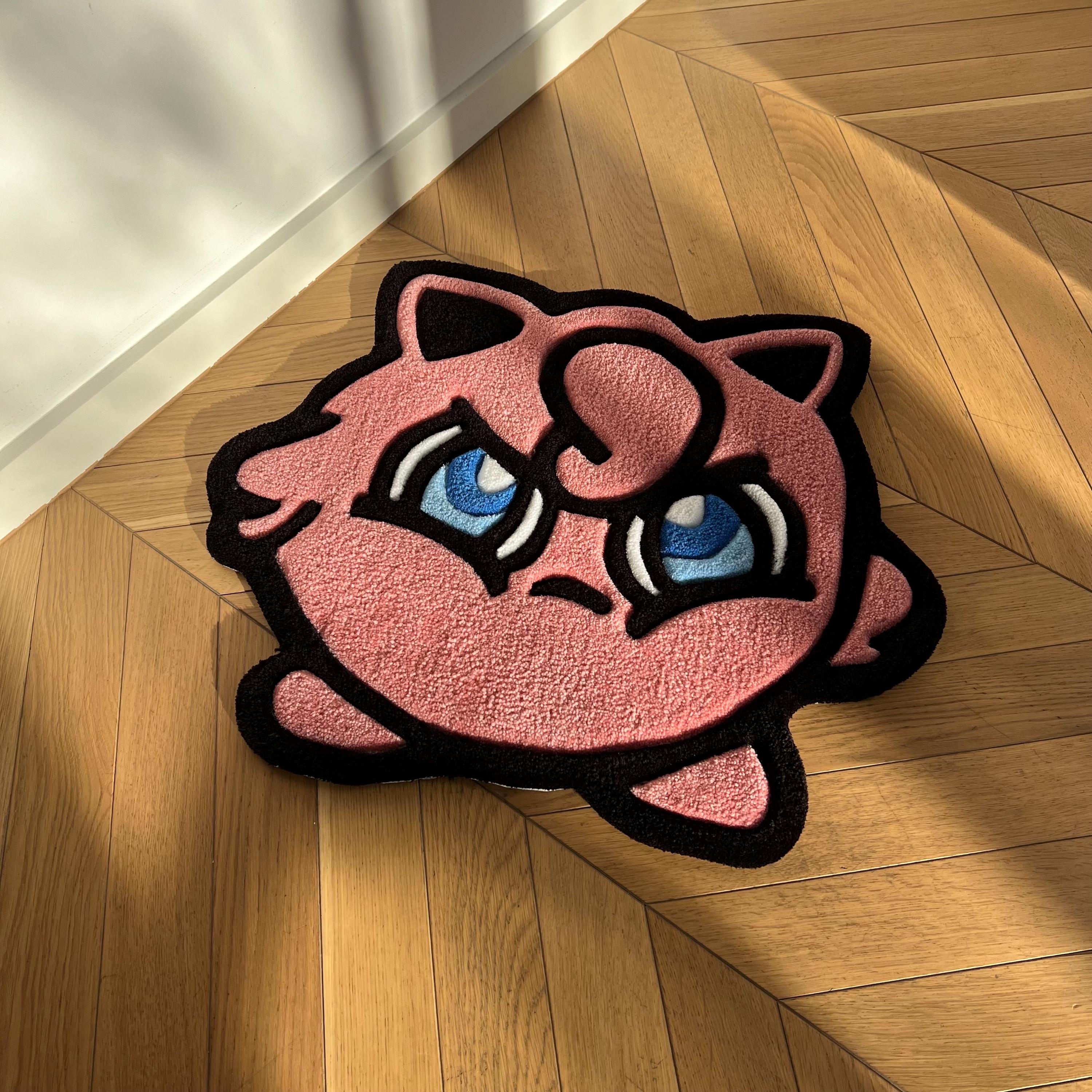 Pink Cartoon Character Tufted Rug – Handmade Kids Room Decor - Image 7