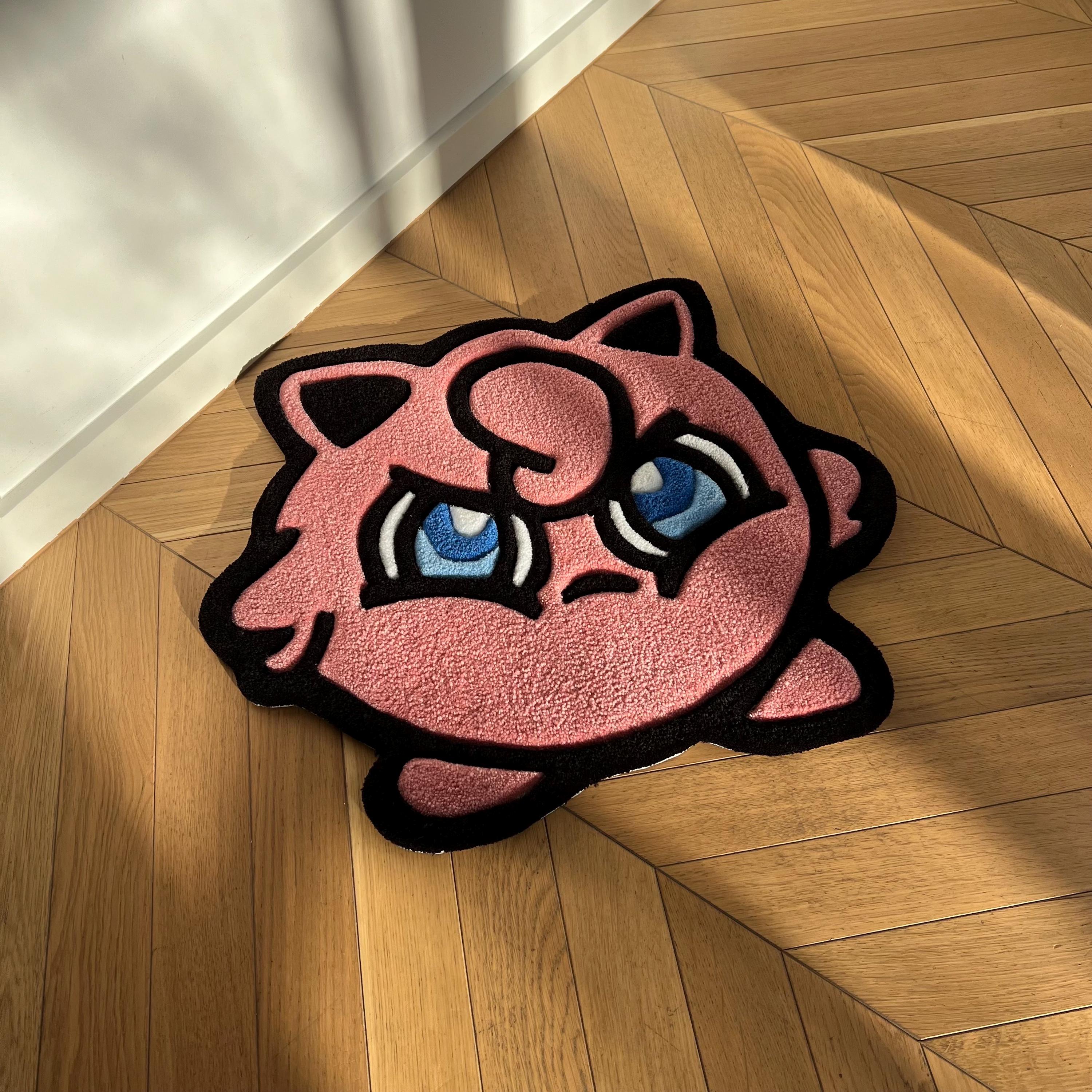 Pink Cartoon Character Tufted Rug – Handmade Kids Room Decor - Image 3