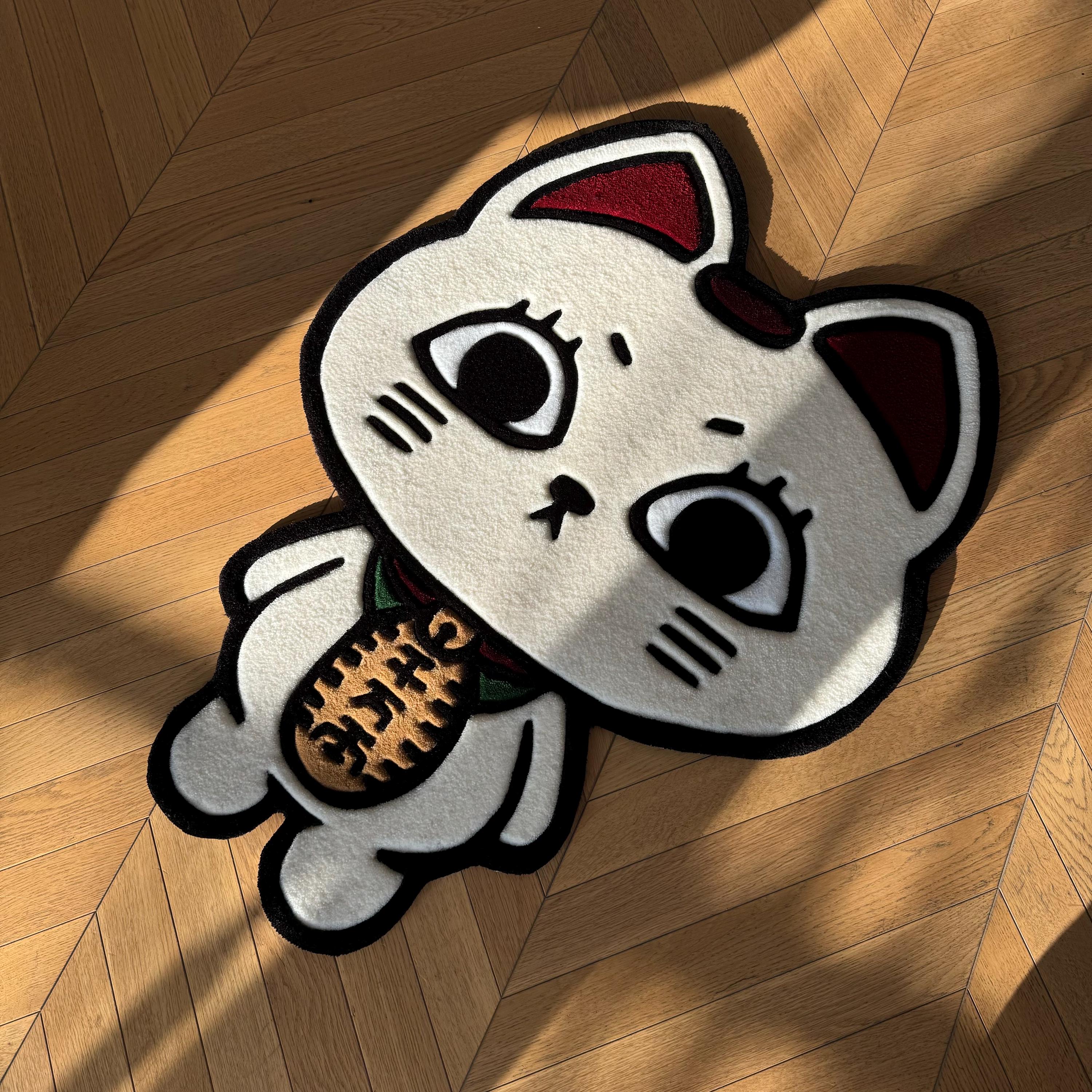 Turbo Granny Tufted Rug: Dan Da Dan Anime, Lucky Cat Carpet - Image 10