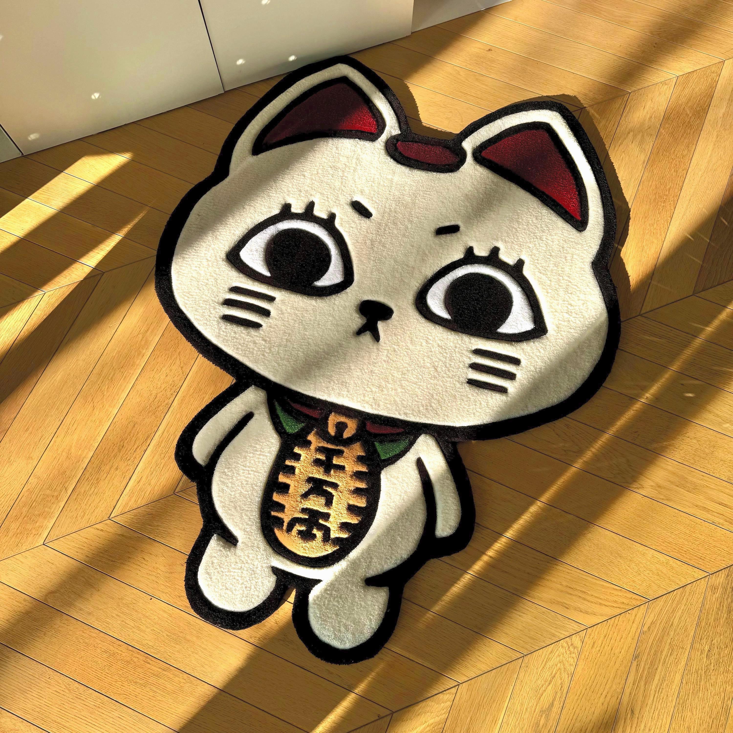 Turbo Granny Tufted Rug: Dan Da Dan Anime, Lucky Cat Carpet - Image 6