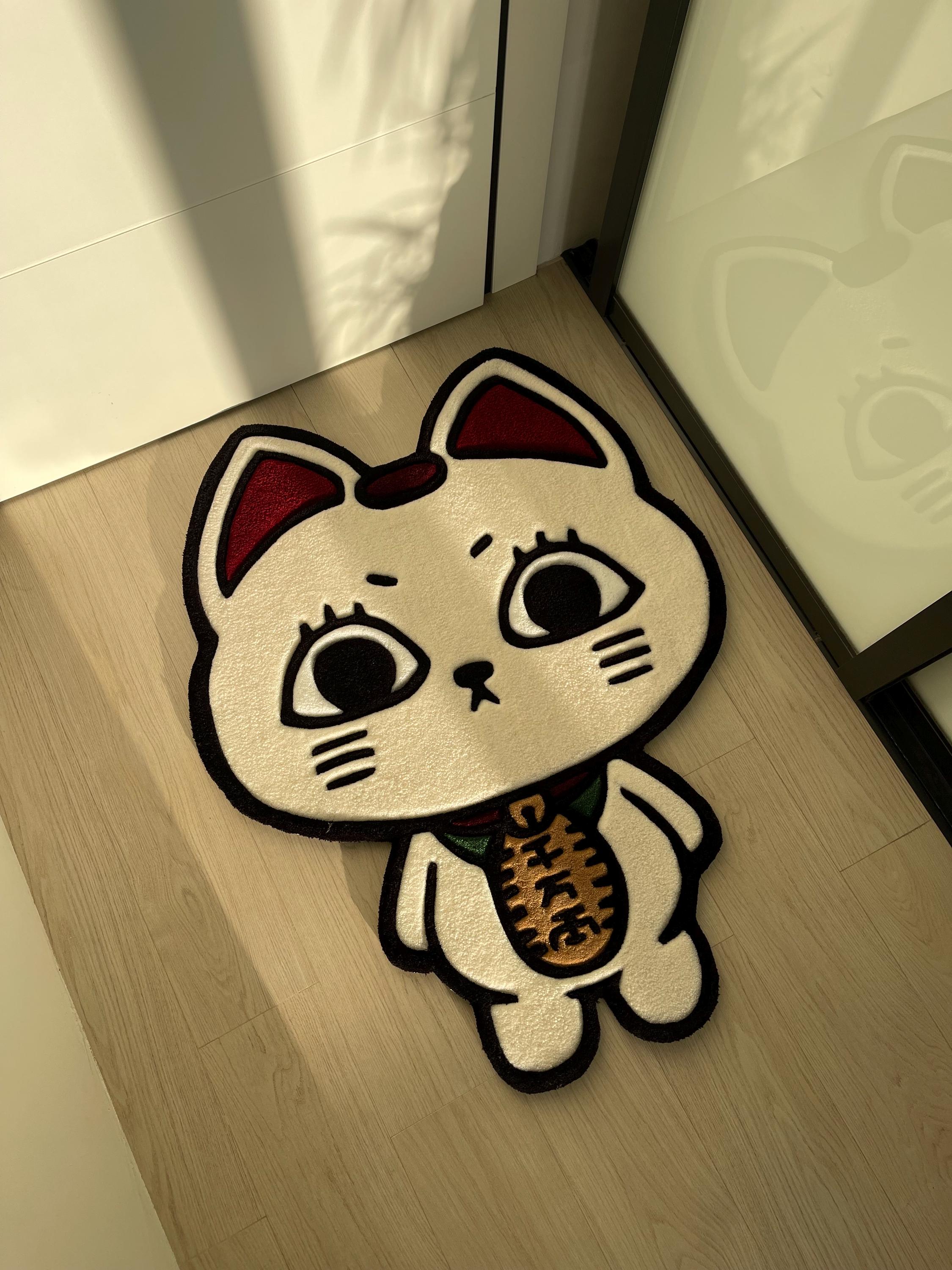 Turbo Granny Tufted Rug: Dan Da Dan Anime, Lucky Cat Carpet - Image 5