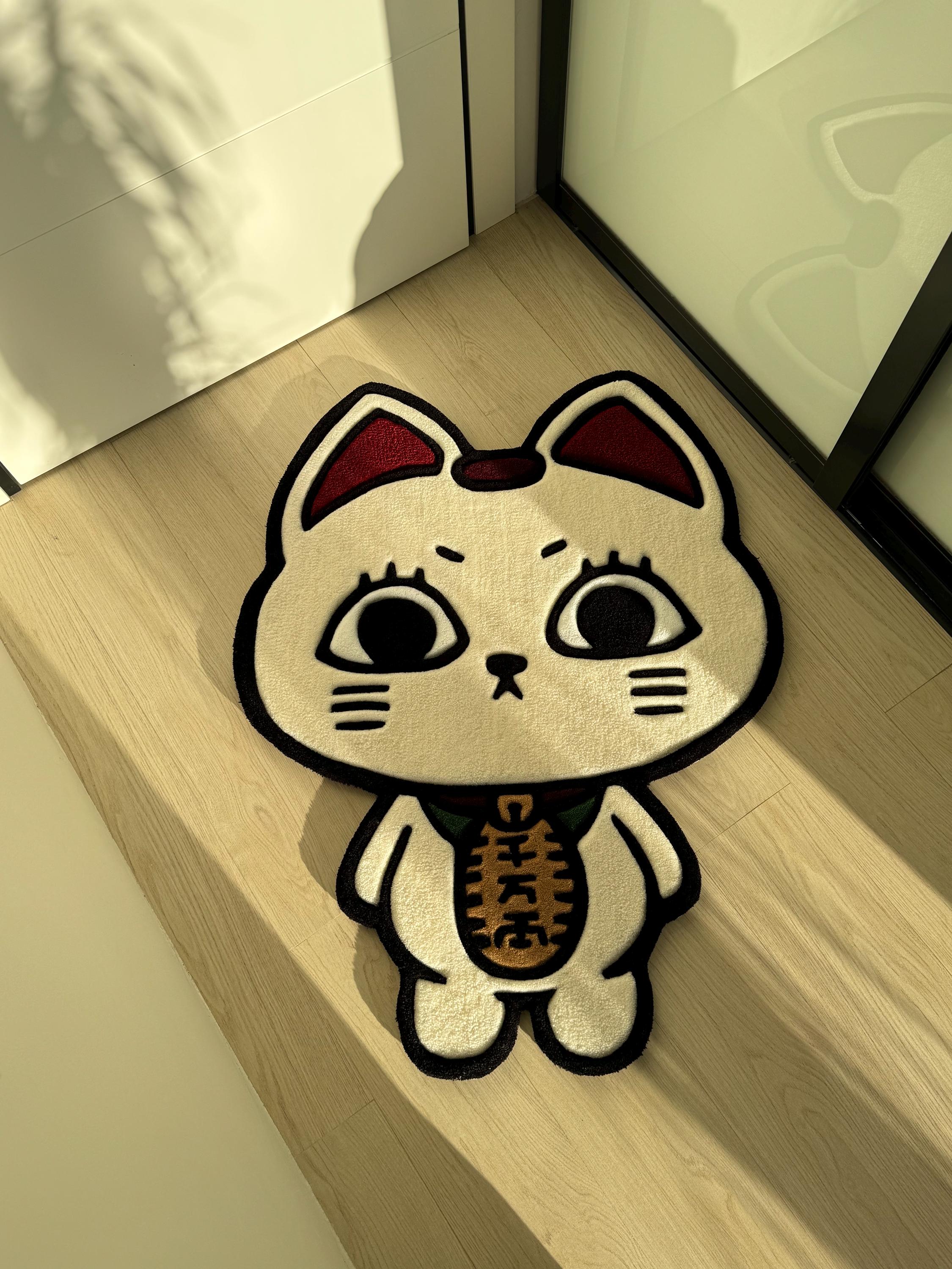 Turbo Granny Tufted Rug: Dan Da Dan Anime, Lucky Cat Carpet - Image 2