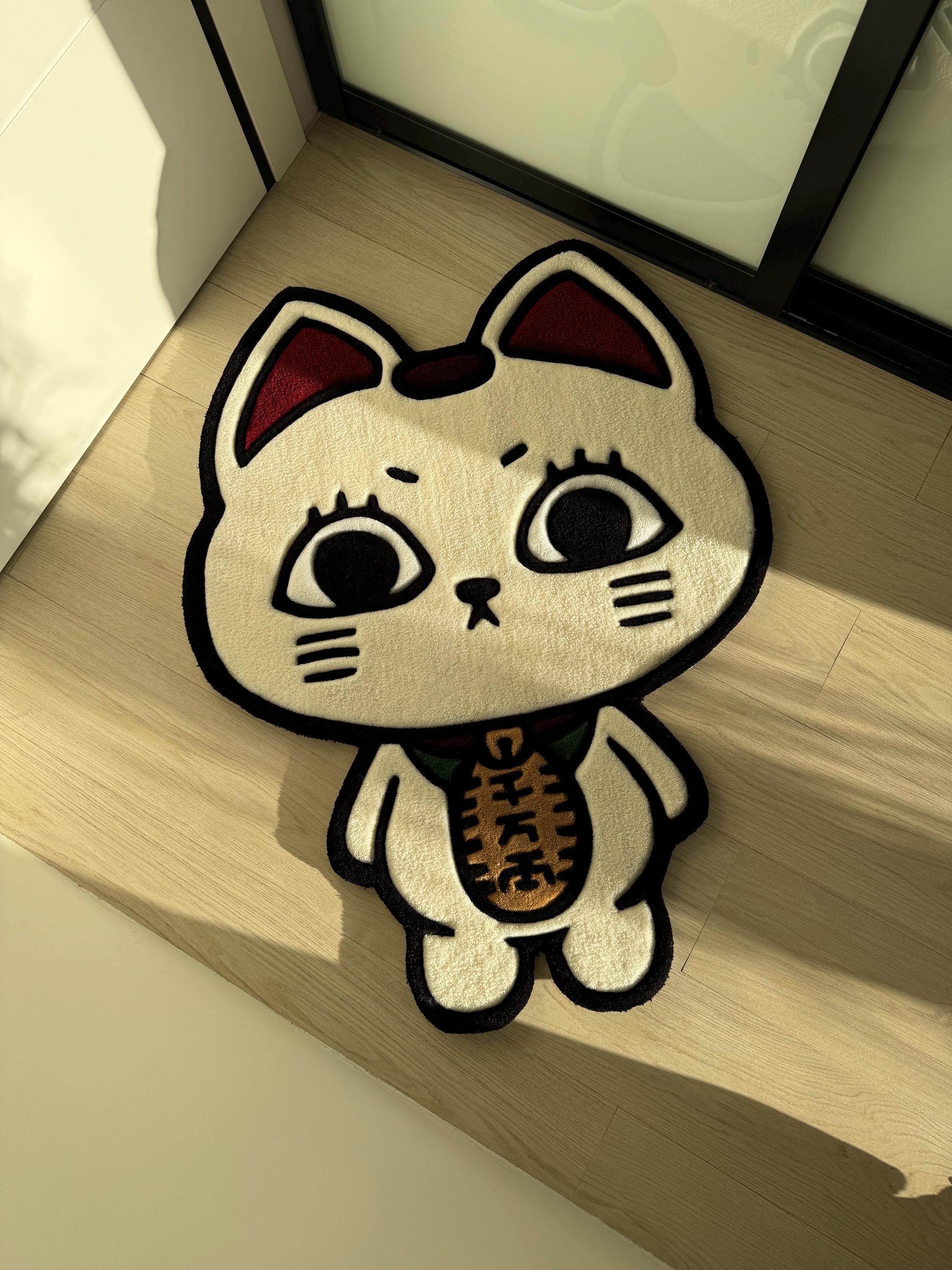 Turbo Granny Tufted Rug: Dan Da Dan Anime, Lucky Cat Carpet - Image 8